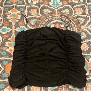 Black Ruched Women's Top